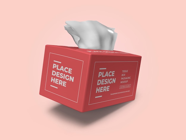 Tissue box packaging 3d mockup template psd