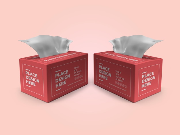PSD tissue box packaging 3d mockup template psd