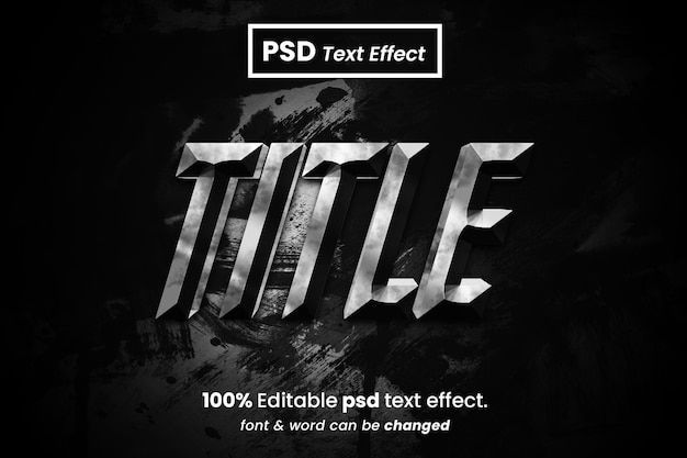 Title 3d editable text effect