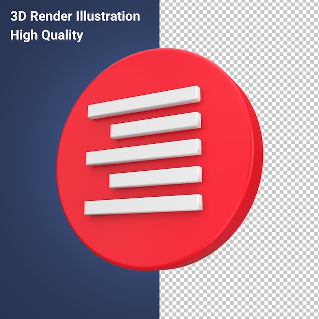 A titles in 3d render in red circle