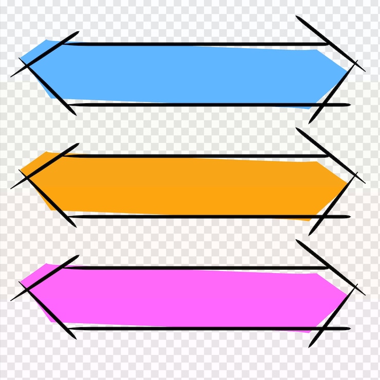 PSD tittle text box set of colorful signs with different colors