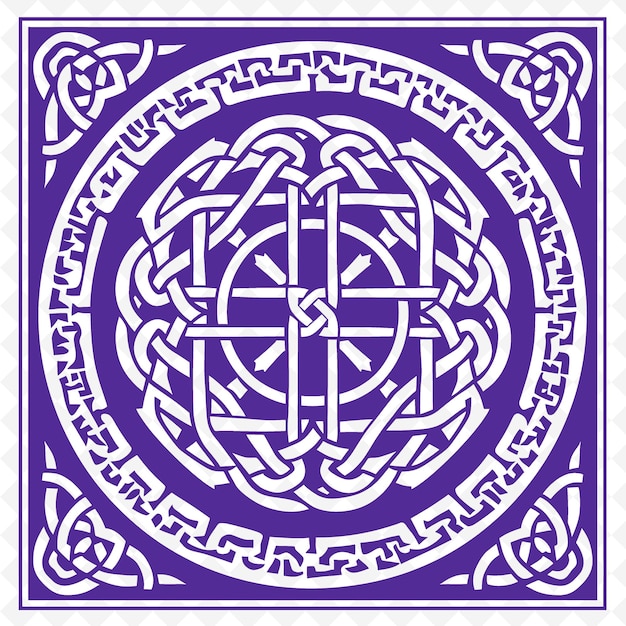 PSD tkany kontur dywanu z celtyckim węzłem i symbolem krzyża kno ilustracja ramek kolekcja dekoracyjna