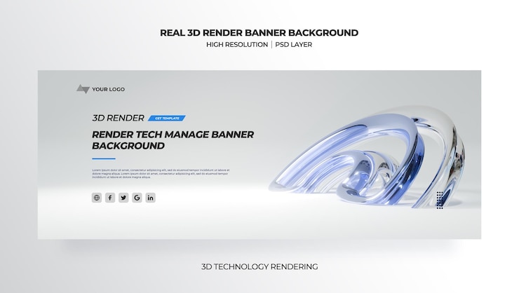 PSD tło banera renderingu 3d
