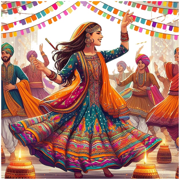 Tło Dandiya