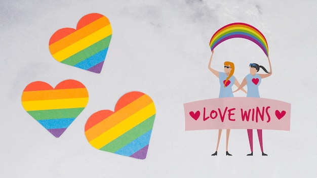 Tło dumy gejowskiej z parą homoseksualną