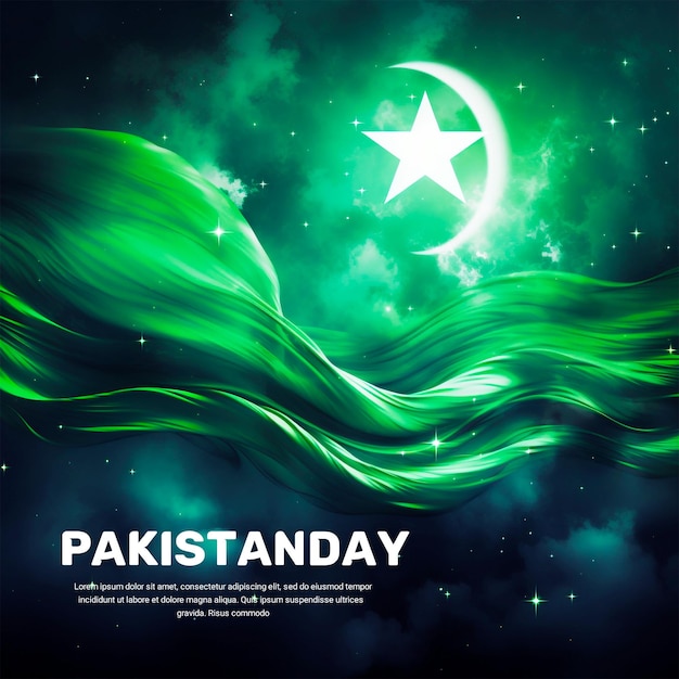 PSD tło happy pakistan day