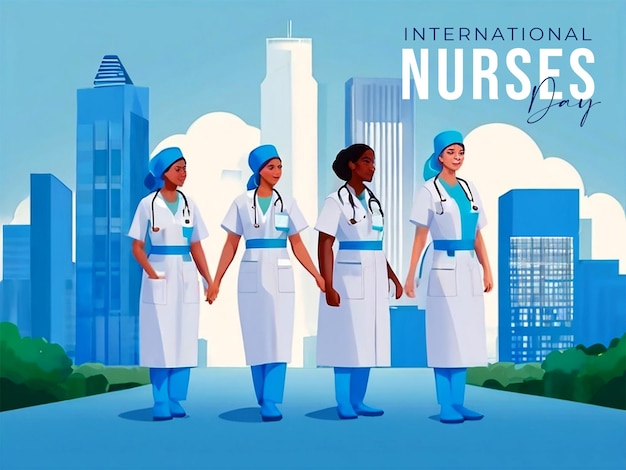 PSD tło międzynarodowego dnia pielęgniarki