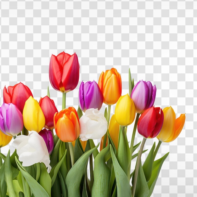 PSD tło przezroczystego kwiatu tulipana psd