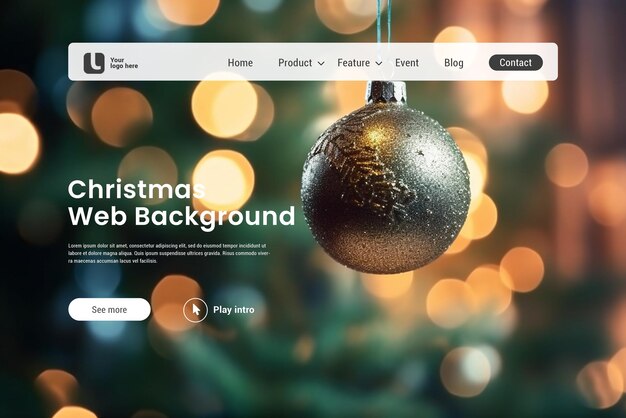 PSD tło świątecznej strony internetowej psd