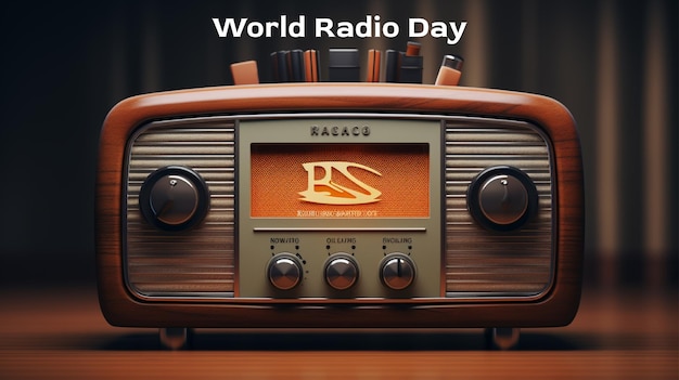 PSD tło światowego dnia radio