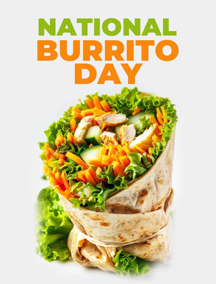 PSD tło świętowania narodowego dnia burrito