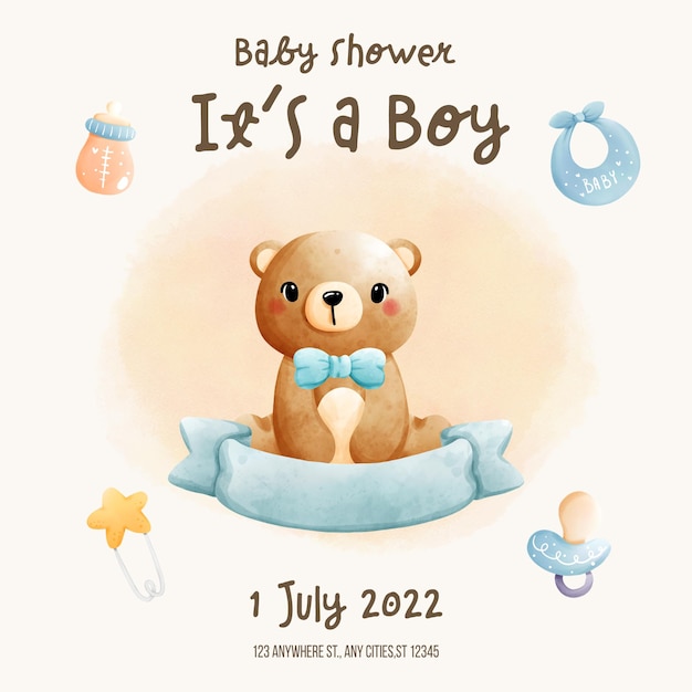 to szablon zaproszenia chłopca baby shower baby boy