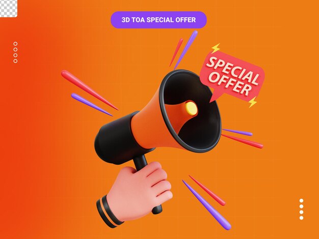 PSD toa special offer 3d icon