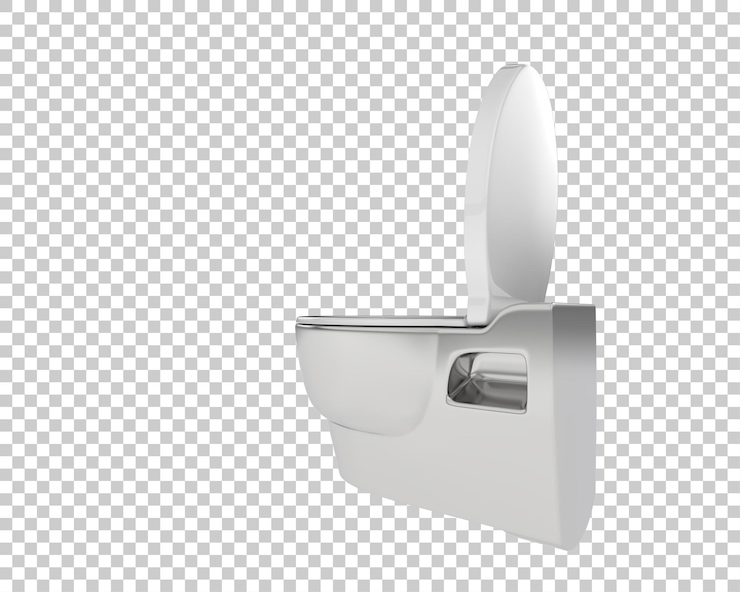 PSD toaleta izolowana na przezroczystym tle ilustracja renderowania 3d