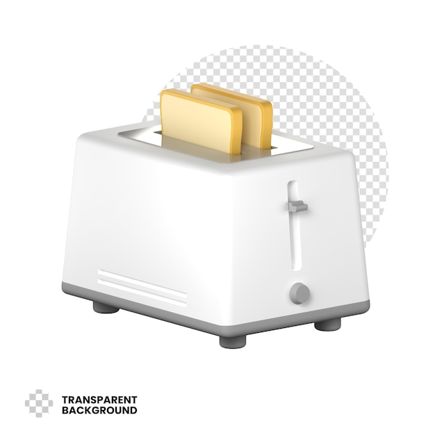 Toast machine icon with 3d render illustration