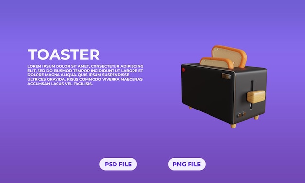 PSD toaster 3d icon