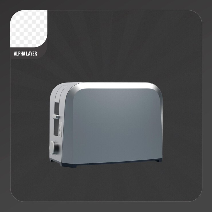 PSD toaster 3d rendering isolated 