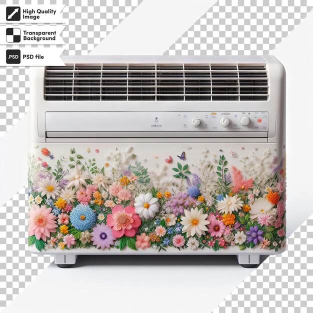 PSD a toaster with flowers on it and a picture of a flower on it