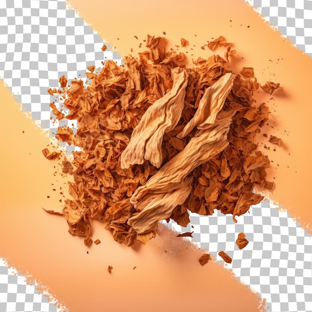 Tobacco dried on transparent background