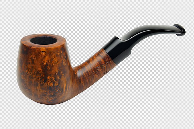 Tobacco pipe isolated on transparent background cigarette holder png generative ai