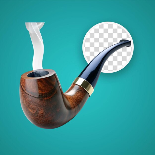 PSD tobacco pipe isolated on transparent background