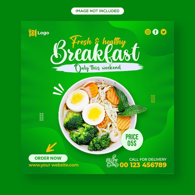 Today's delicious healthy food social media Instagram post design