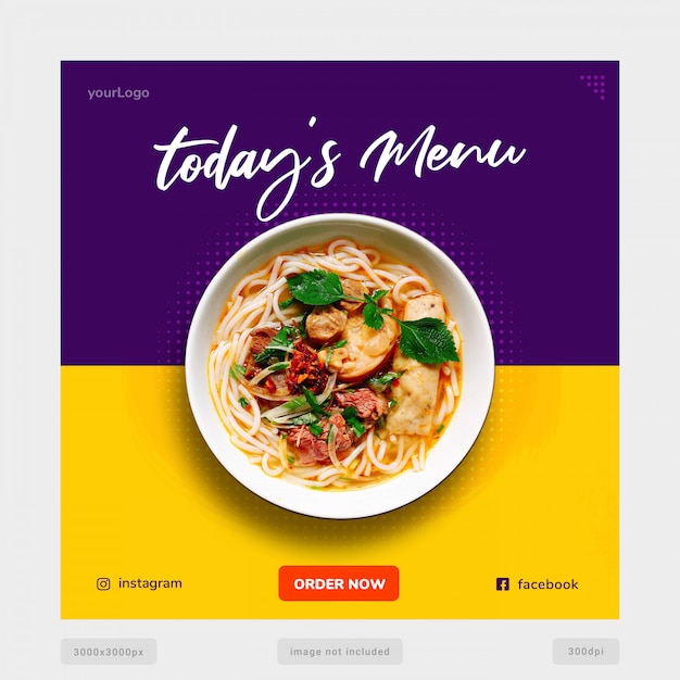 Today's special menu banner template