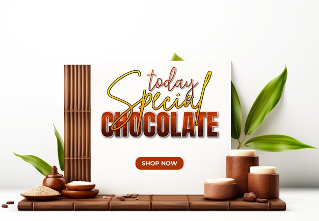 PSD oggi speciale modello di banner di cioccolato sfondo