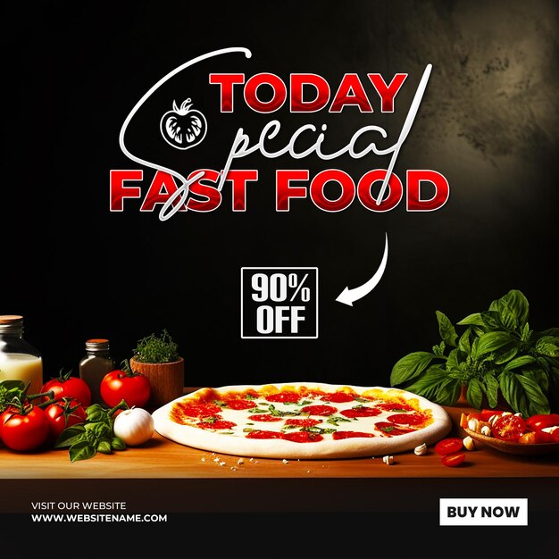 PSD today special fast food for social media post banner template