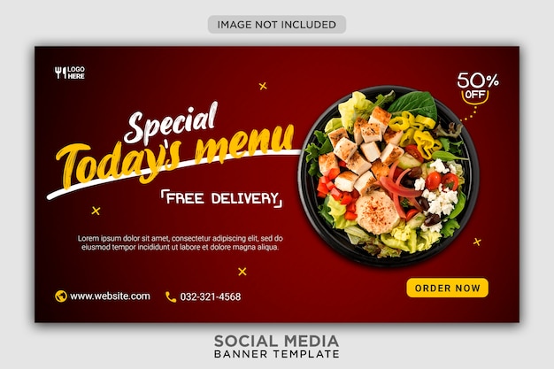 Todays menu  promotion social media banner template