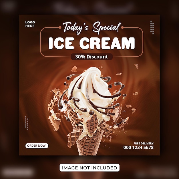 Todays Special Ice cream social media banner design