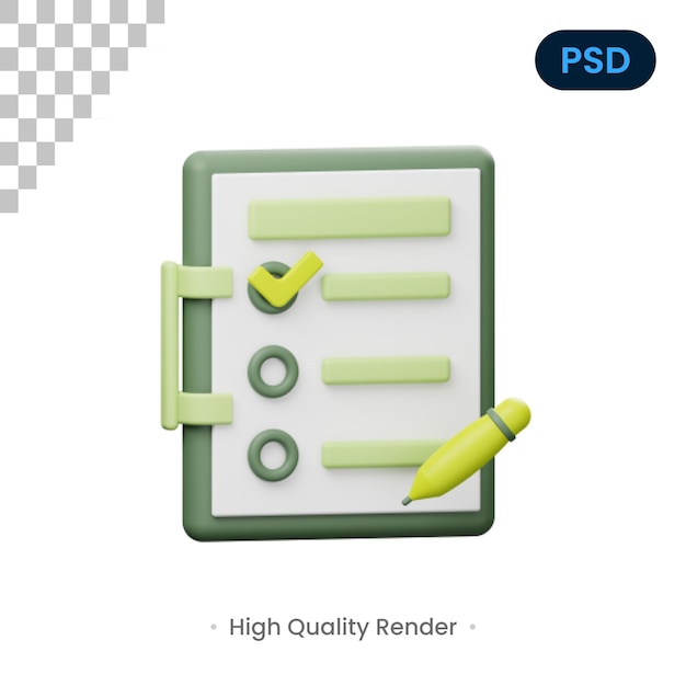 Todo 3d render illustration premium psd