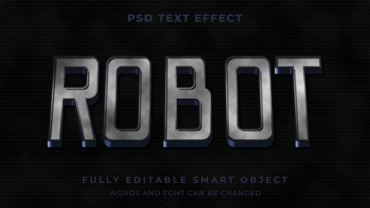 PSD toekomstige robot cyborg bewerkbaar teksteffect