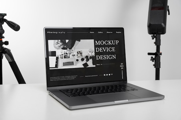 PSD toestel in studio mockup