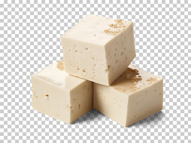 Cubi di tofu isolati su sfondo trasparente png psd