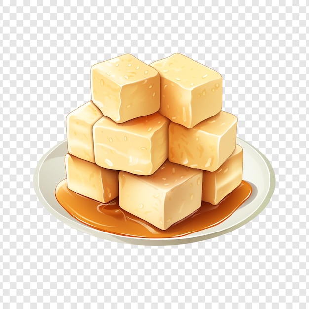 PSD tofu isolated on transparent background