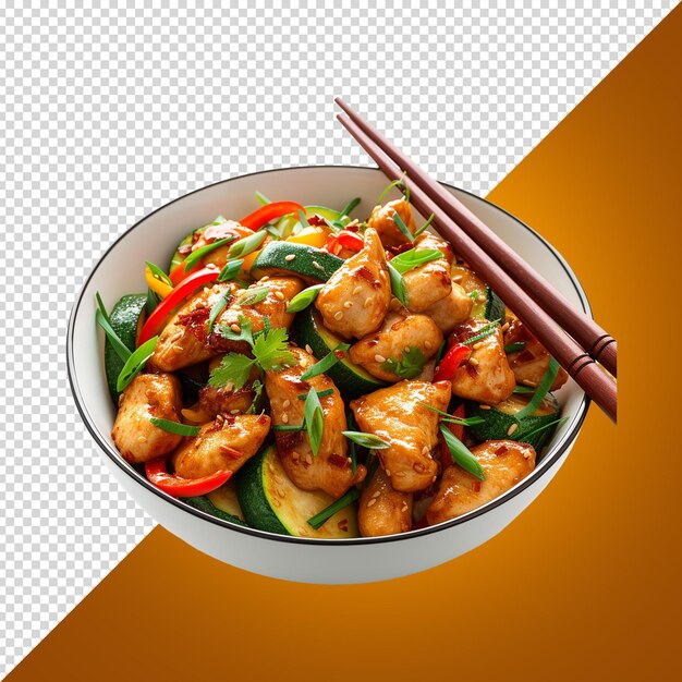 PSD tofu stir fry png isolato su sfondo bianco