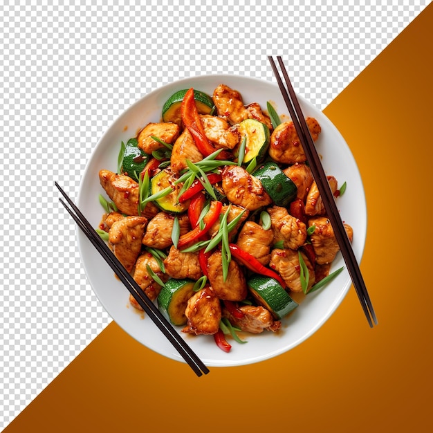 PSD tofu stir fry png isolato su sfondo bianco