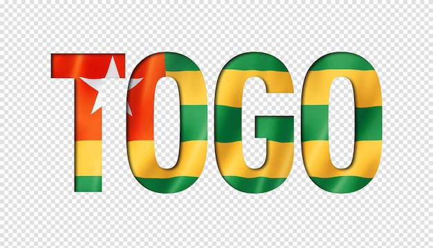 Togo vlag tekst lettertype