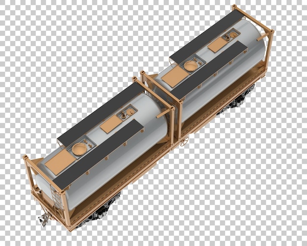 Togtankvogn isoleret på transparent baggrund, 3D-rendering illustration