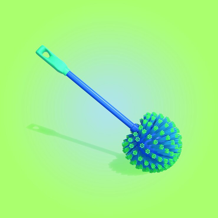 PSD a toilet brush on a green background