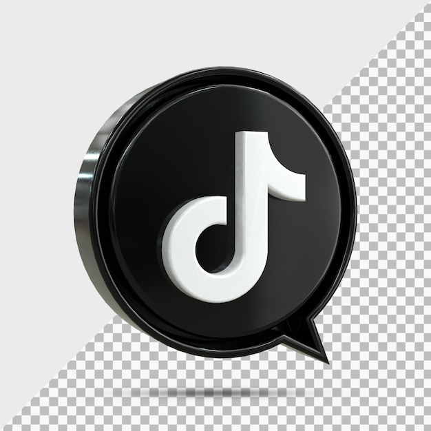 TokTok 3d Social Media icon Colorful glossy 3d icon concept 3d rendering for composition