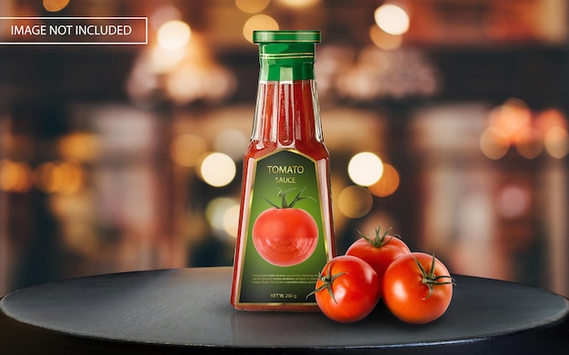 Tomatensausfles mockup psd-sjabloon