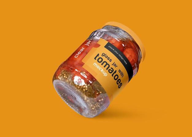 Tomato glass jar psd mockup v2