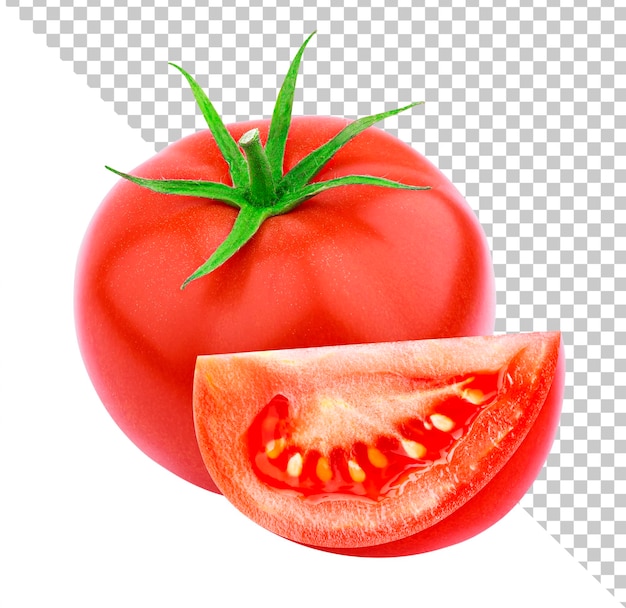 PSD tomato isolated on white background with clipping path