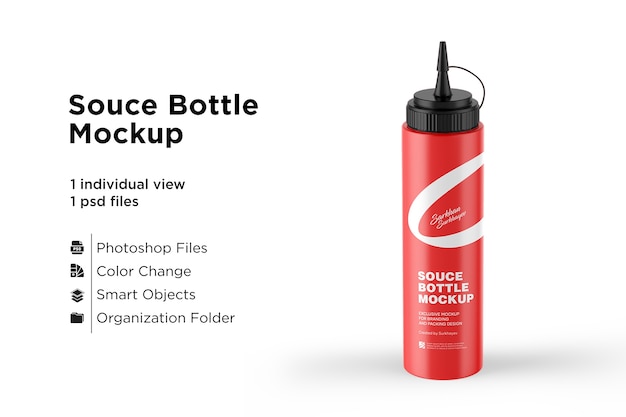 Tomato Ketchup Plastic Bottle Mockup