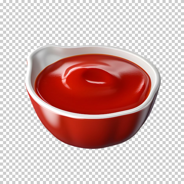 PSD Чаша томатного соуса, выделенная на прозрачном фоне