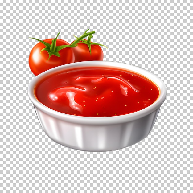 Tomato sauce bowl isolated on transparent background