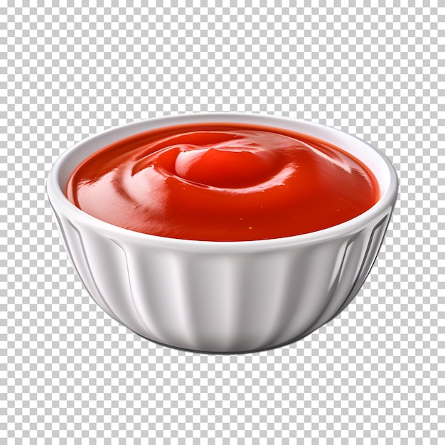 Tomato sauce bowl isolated on transparent background