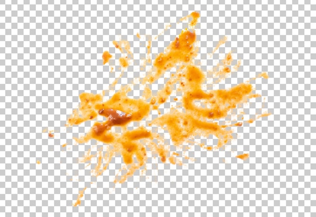Tomato sauce splatter isolated on transparent background